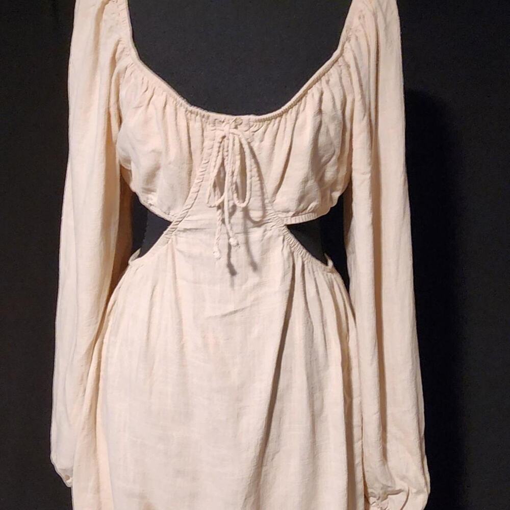 Wild Fable Cream Long Sleeve Mini Dress Neutral Y2K Women’s